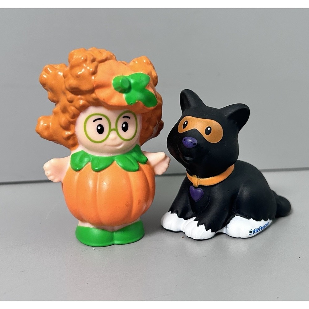 Fisher Price Little People Halloween Costume Pumpkin Sofie & Black Cat Set 2015